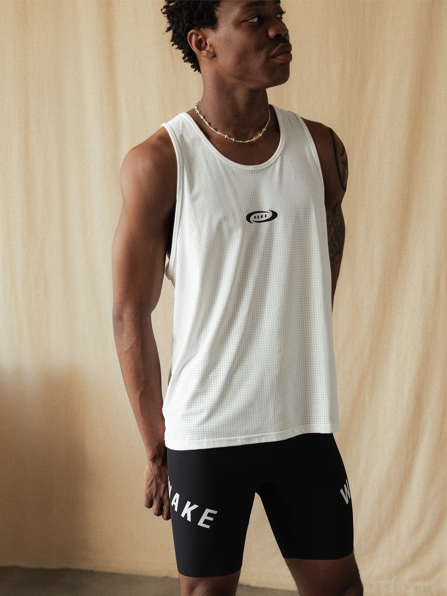 Training Mesh Singlet White- 4 Training Mesh Singlet White