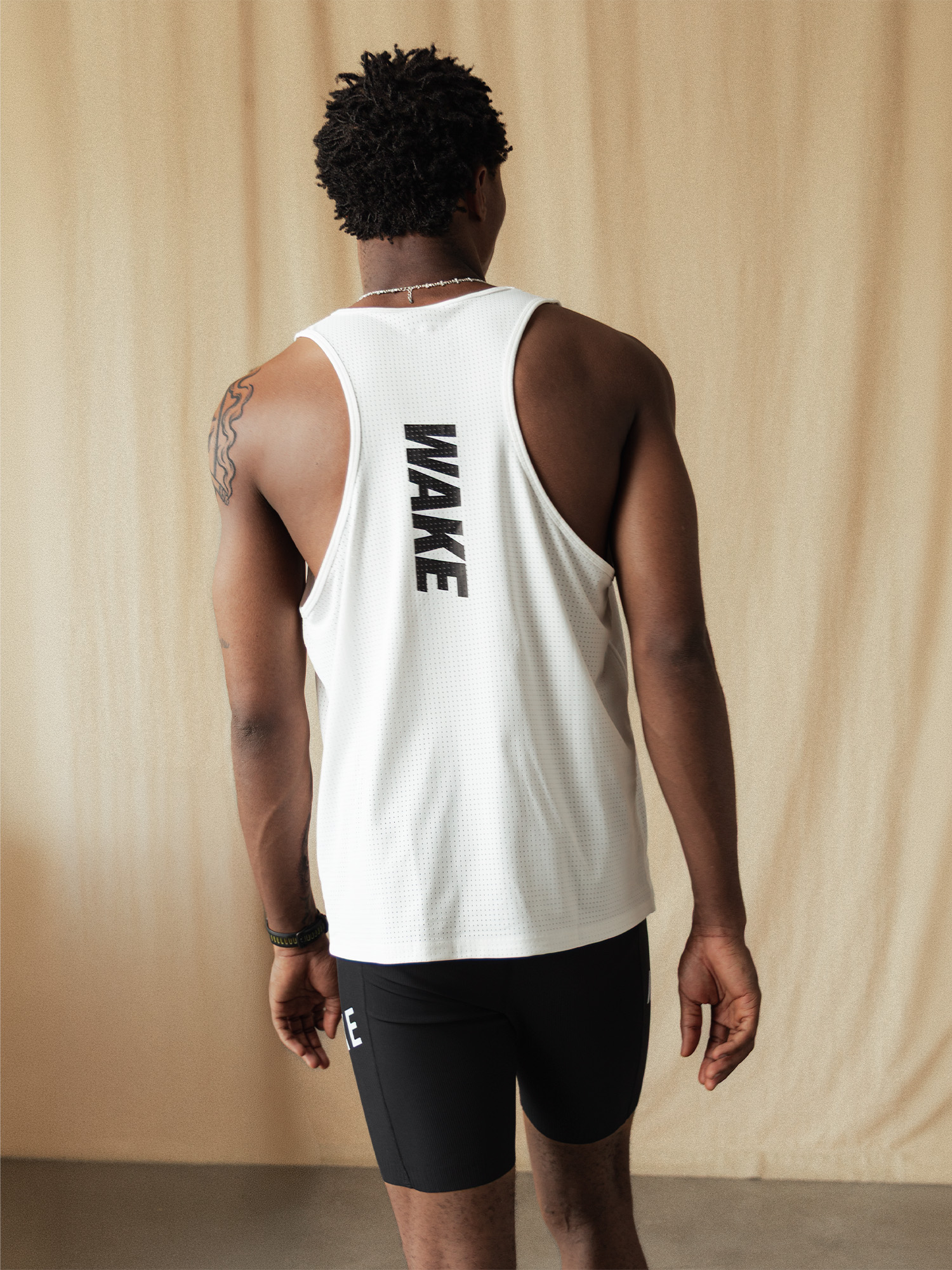Training Mesh Singlet White- 5 Training Mesh Singlet White