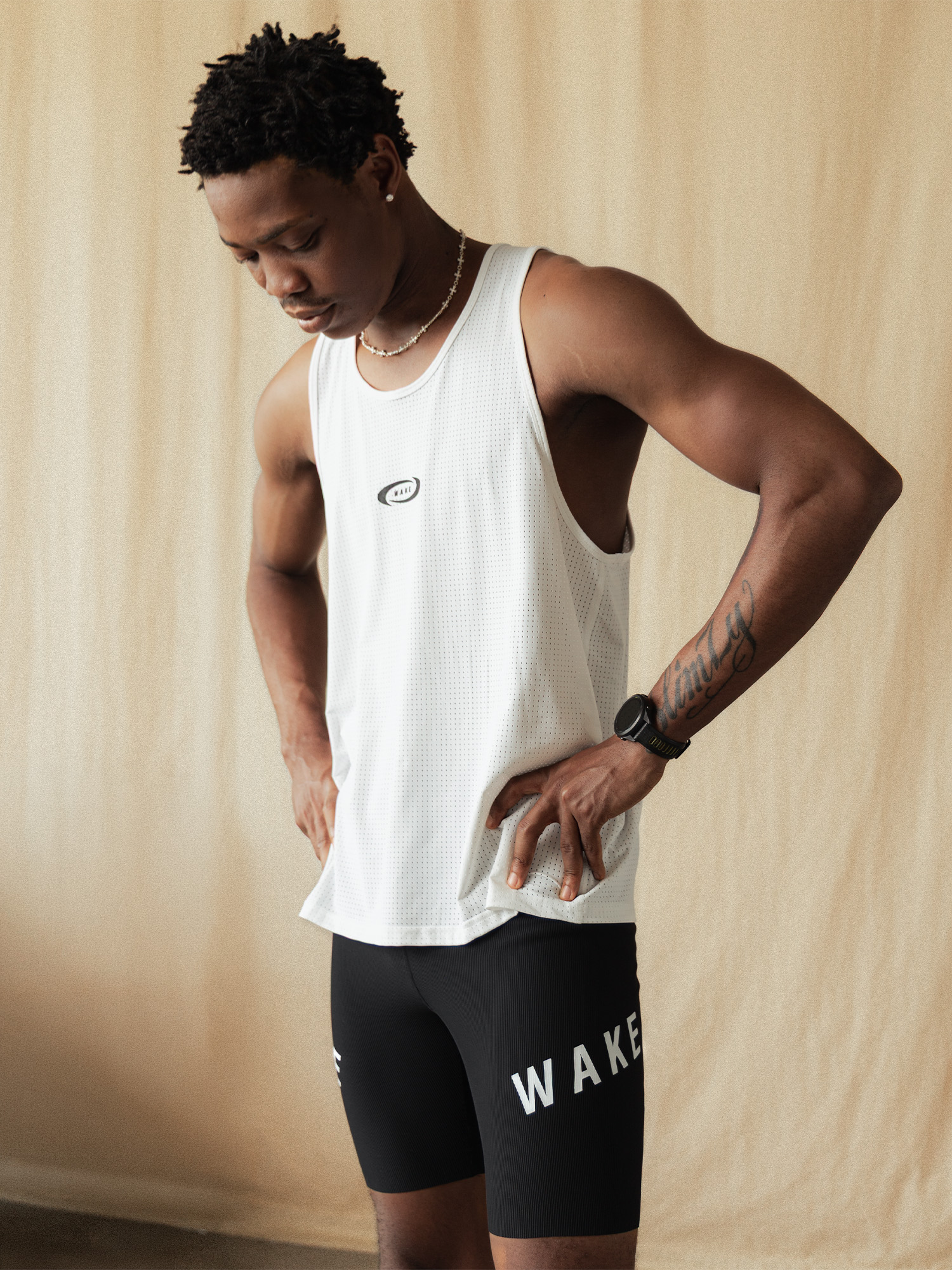 Training Mesh Singlet White- 9 Training Mesh Singlet White